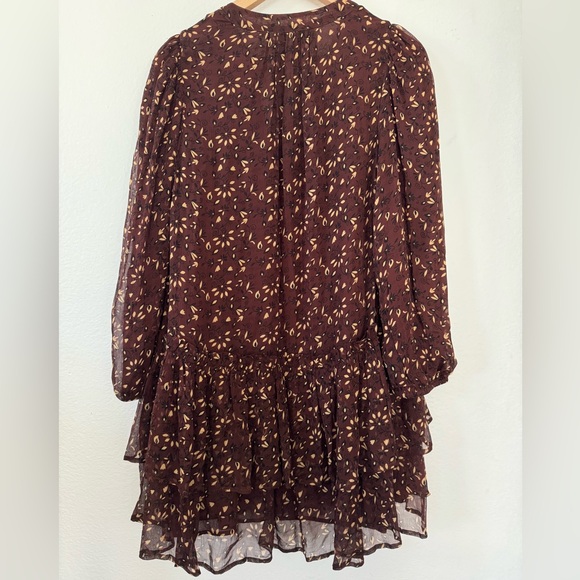 Cleobella Jaslynn Zadia Block Brown Short Mini Dress Tunic Size S Small - Picture 9 of 12